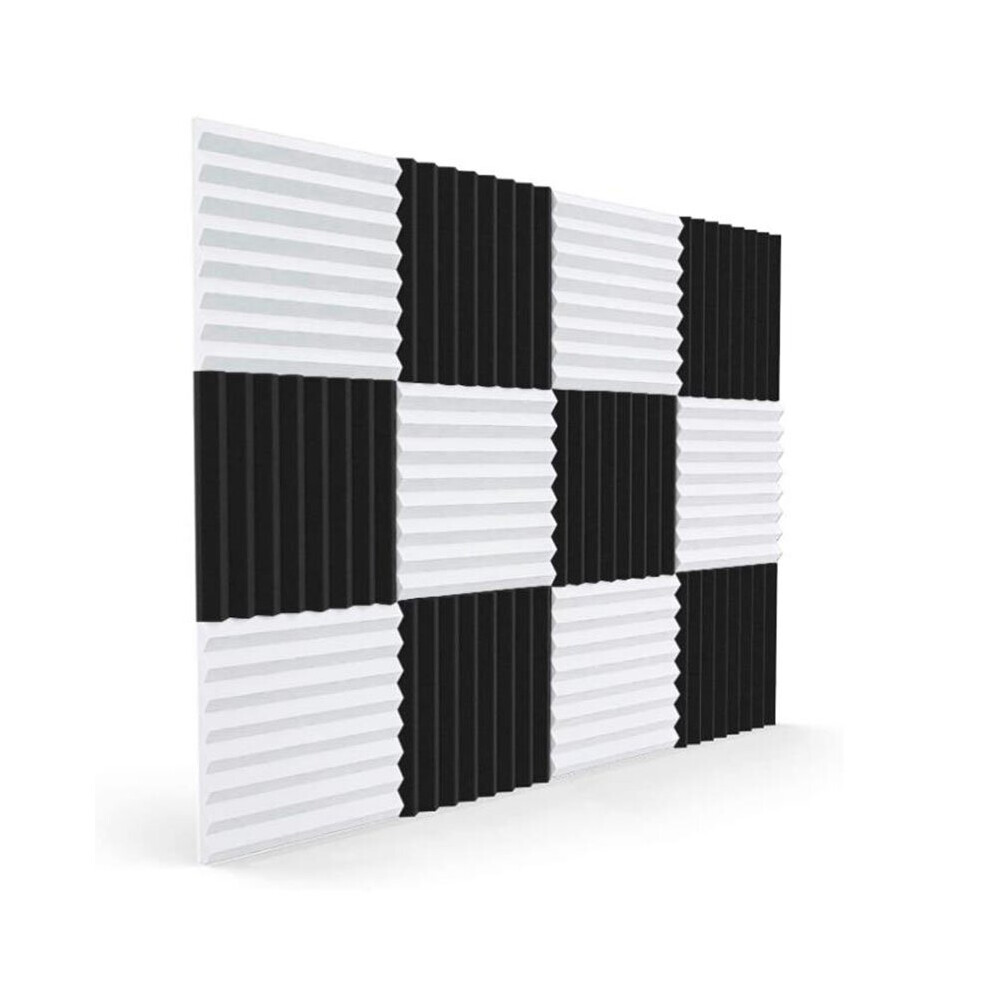 12 Pcs Acoustic Foam Board,Sound Insulation Sound Sound Insulation Pad,for Studio Ceiling Game Room,2.5X30X30cm