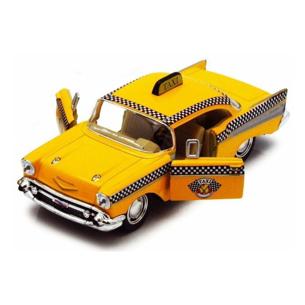 Kinsmart Chevrolet Bel Air New York Yellow Taxi Cab Diecast Car 1/40