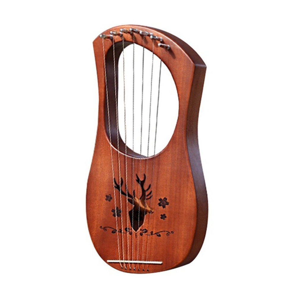 7-String Lyre Harp Mahogany Solid Wooden Metal Strings Stringed Instruments