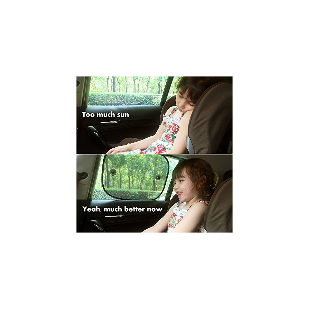 Side Automotive Window Sunshades Car Shade For Window Interior Screen Double-Layer Mesh Sun Block, Protect Baby From Sunlight, Glare,Uv Rays (2 Pcs) Ifsecond