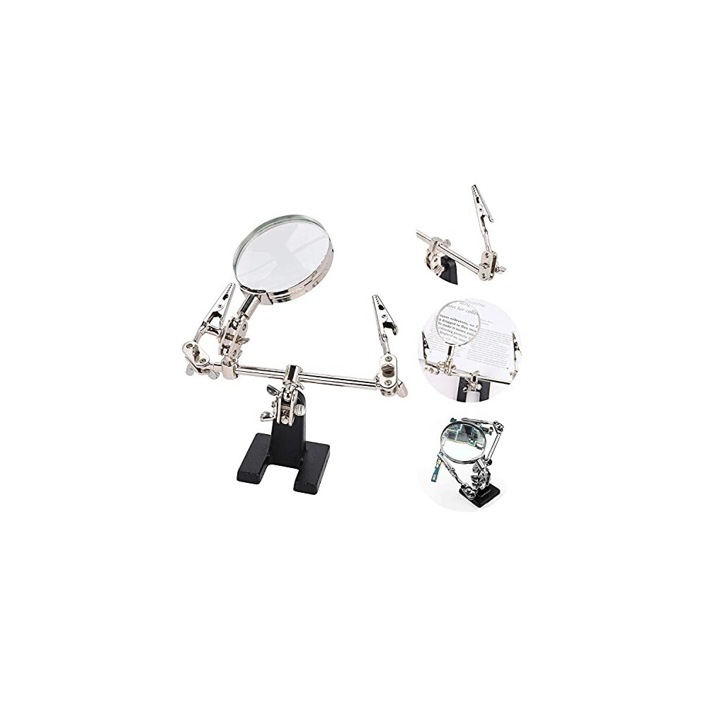 Ifsecond 5X Magnifying Glass With Stand Hands Free Magnifying Glass Magnifier Stand With Clamps And Clips For Desk Iron Solder Sewing Electronic Watch Repair