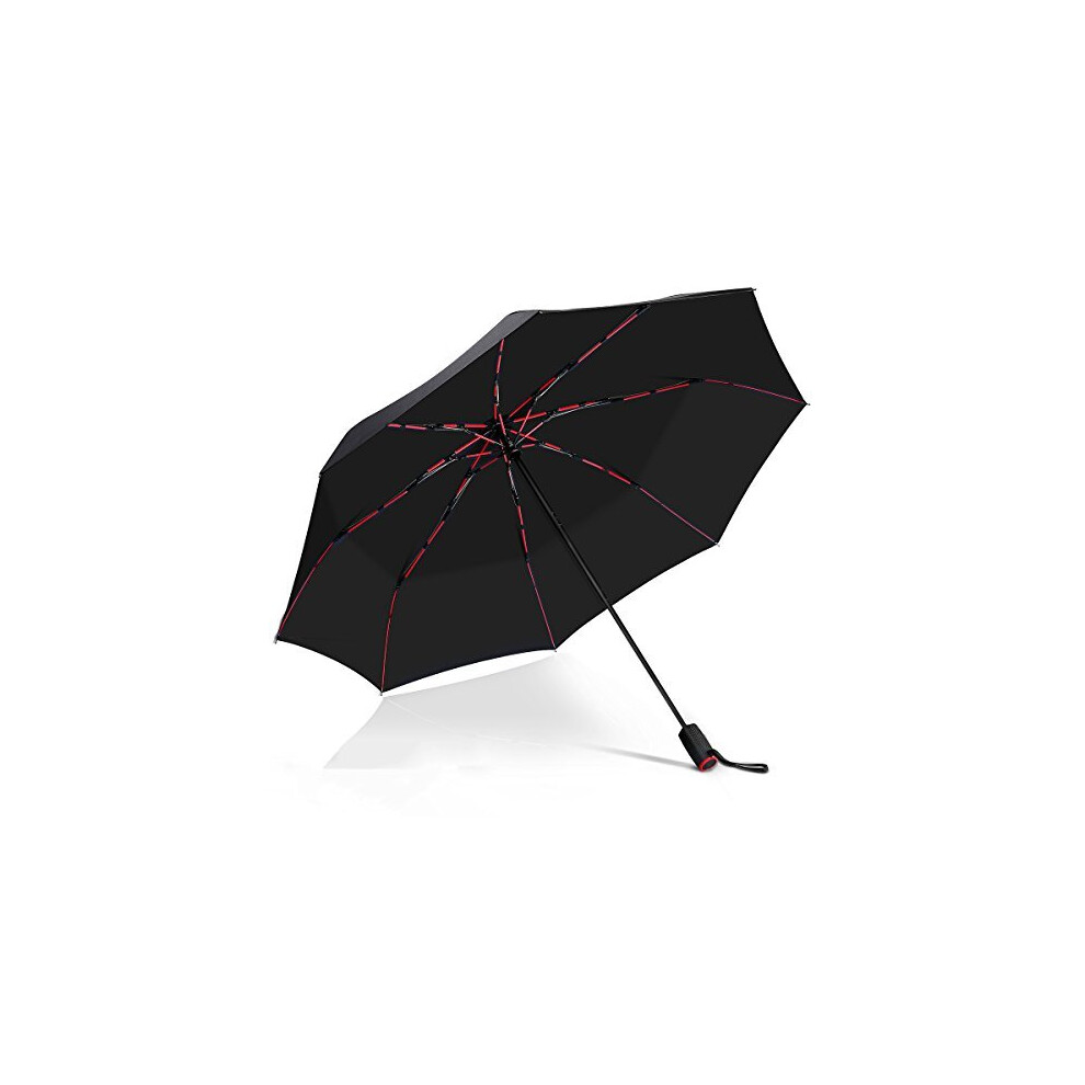 Travel Umbrellas Fiberglass Ribs Windproof Compact Folding Umbrella for Men/Women One Handed Auto Open Close Lightweight Umbrella (Black)-image-OPC-PBYVMZ9-NEW