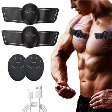 Chest Trainer for Men,EMS Muscle Stimulator, USB Stomach Muscle Toner,Portable Fitness Workout Equipment for Men Woman Abdomen/arm/leg Exercise