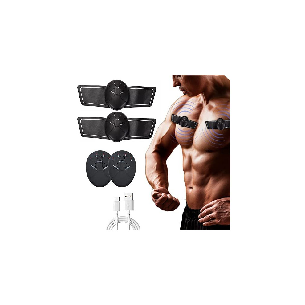 Chest Trainer for Men,EMS Muscle Stimulator, USB Stomach Muscle Toner,Portable Fitness Workout Equipment for Men Woman Abdomen/arm/leg Exercise