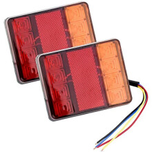 2 Pcs LED Rear Trailer Lights, LED Trailer Lights 12V Universal for Cars RV Trucks - 12 x 9.5 x 2.3cm/ 4.72 x 3.74 x 0.9 inch