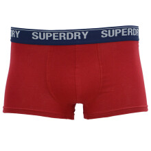 (Red, S) SUPERDRY Mens Boxer Trunks Single Pack Orange Red