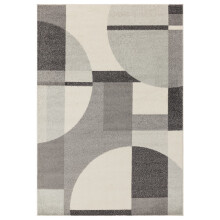 (Small 80x150cm) Muse MU20 Modern Geometric Woven Rugs in Grey
