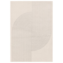 (Small 80x150cm) Muse MU16 Geometric Stripe Woven Rugs in Beige