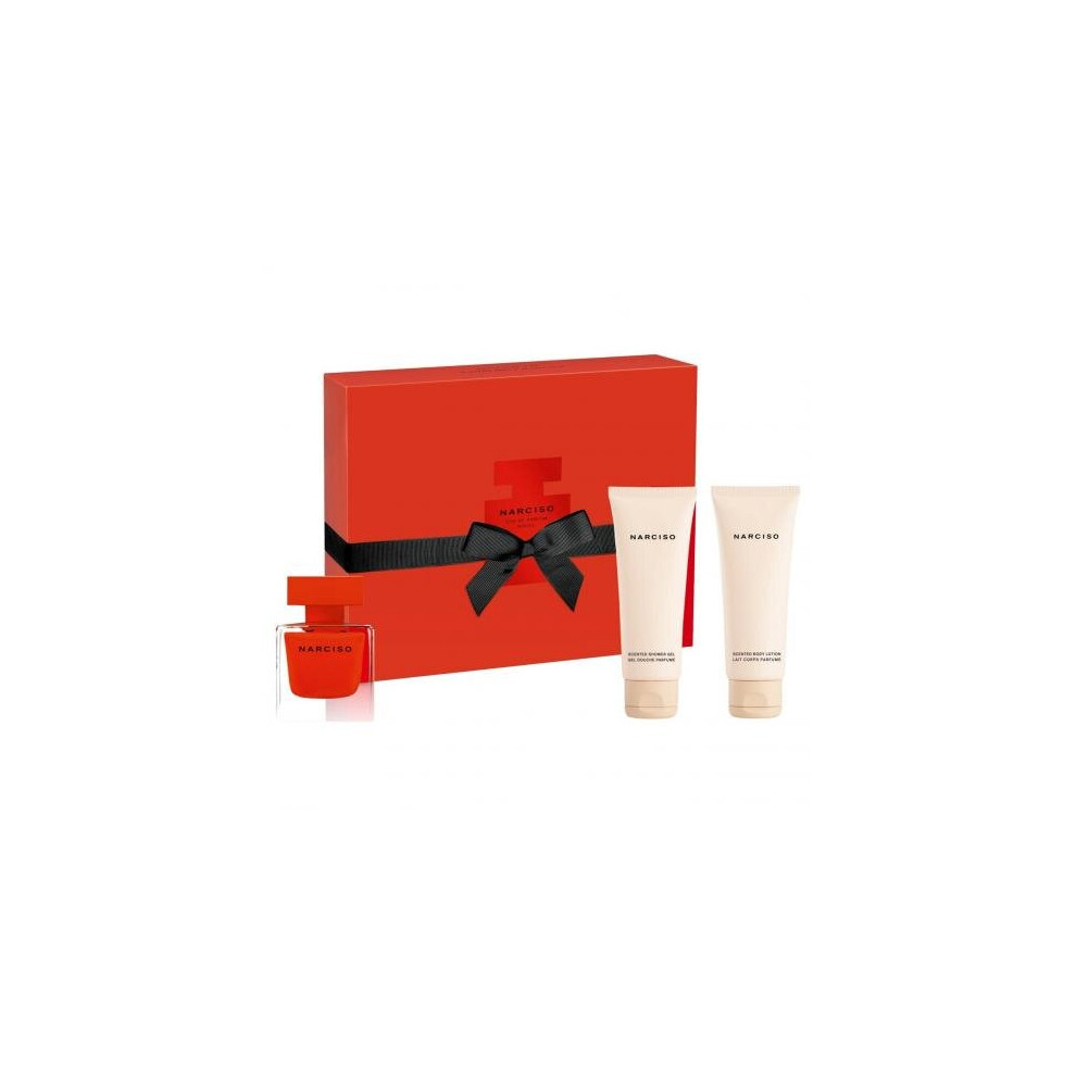 Narciso Rouge By Narciso Rodriguez 3 Pcs Set For Women: 1.6 Eau De Parfum + 2.5 Shower Gel + 2.5 Body Lotion