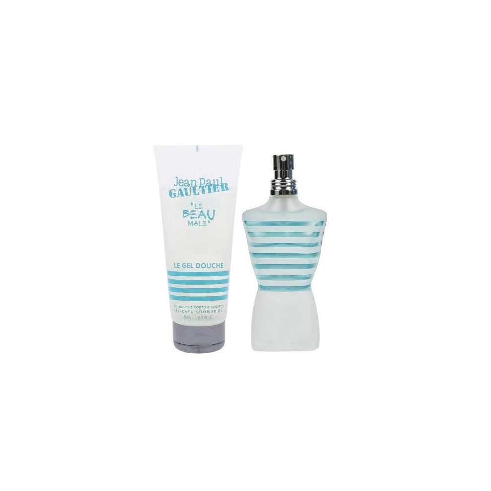 Jean Paul Gaultier Le Beau Male 2 Pcs Set For Men: 2.5 Eau De Toilette Fraicheur Intense + 2.5 Shower Gel