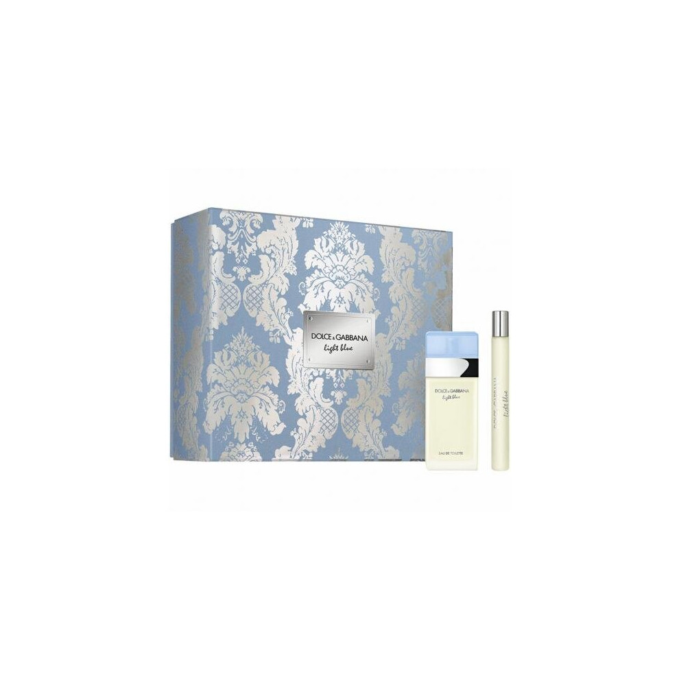 D&G Light Blue 2 Pcs Set For Women: 0.84 Oz Eau De Toilette Spray + 0.33 Oz Eau De Toilette (Hard Box)