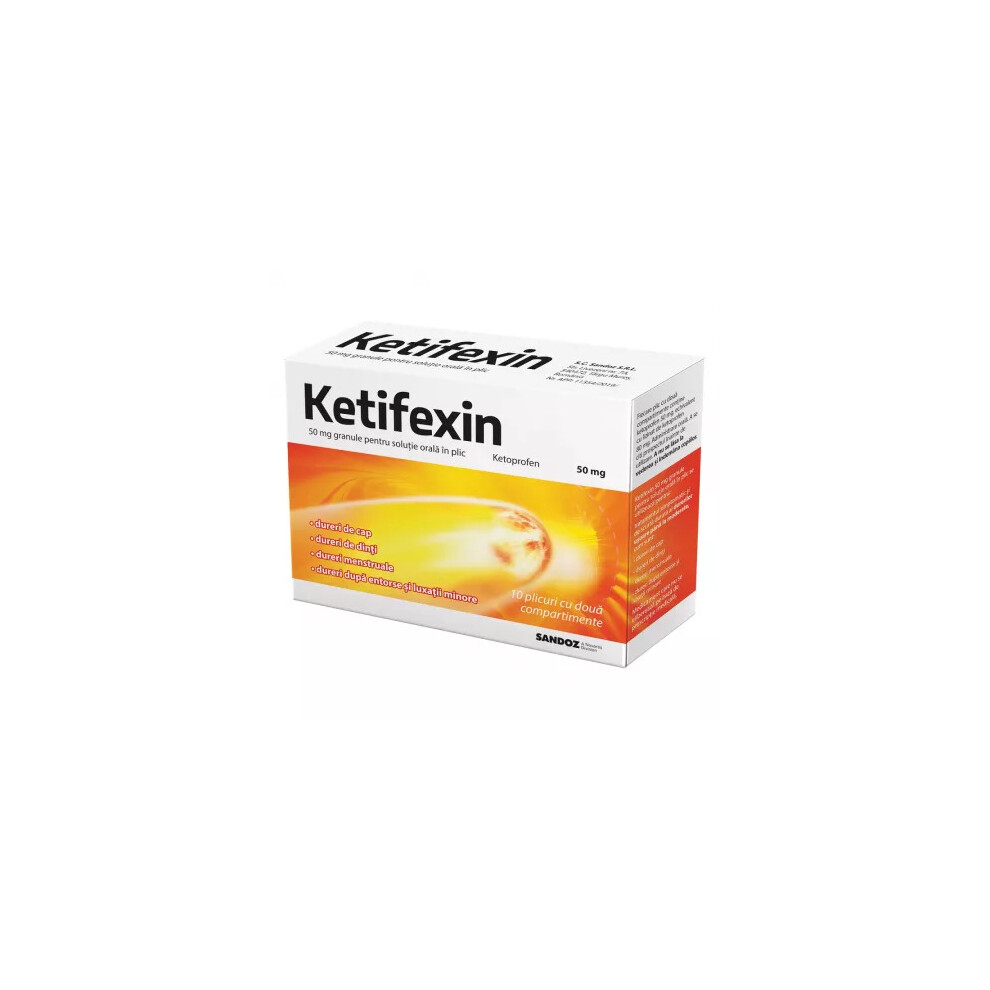 Ketifexin, 50 mg granules oral solution, 10 sachets, for pain