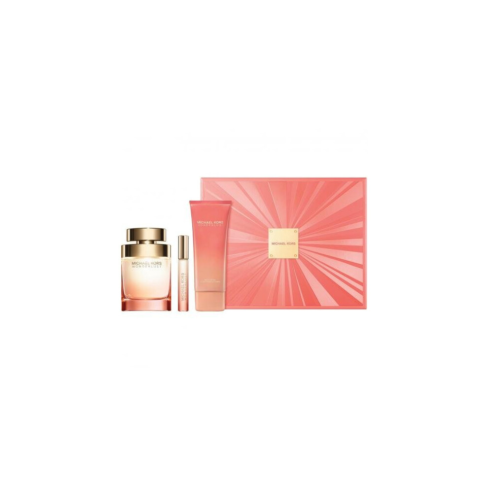 Michael Kors Wonderlust 3 Pcs Set For Women: 3.4 Eau De Parfum + 0.34 Eau De Parfum + 2.5 Body Lotion