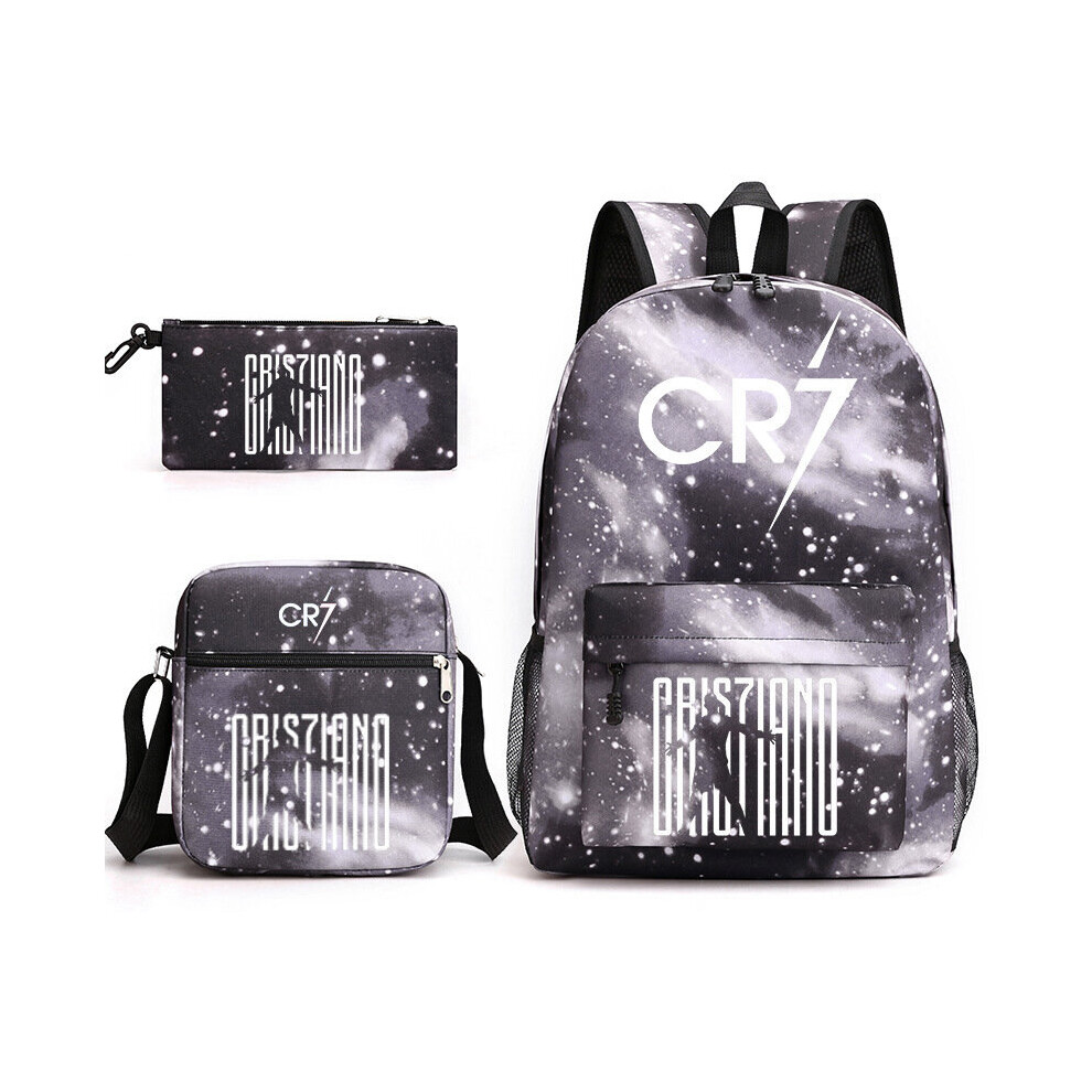 (CR7 Starry sky grey) Football star CR7 Ronaldo shoulder bag student school bag travel bag