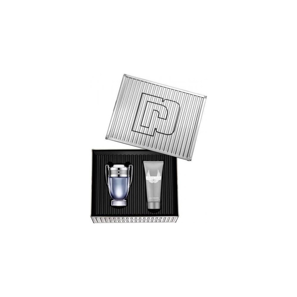 Paco Invictus 2 Pcs Set For Men: 1.7 Eau De Toilette Spray + 3.4 Shower Gel (Metal Box)