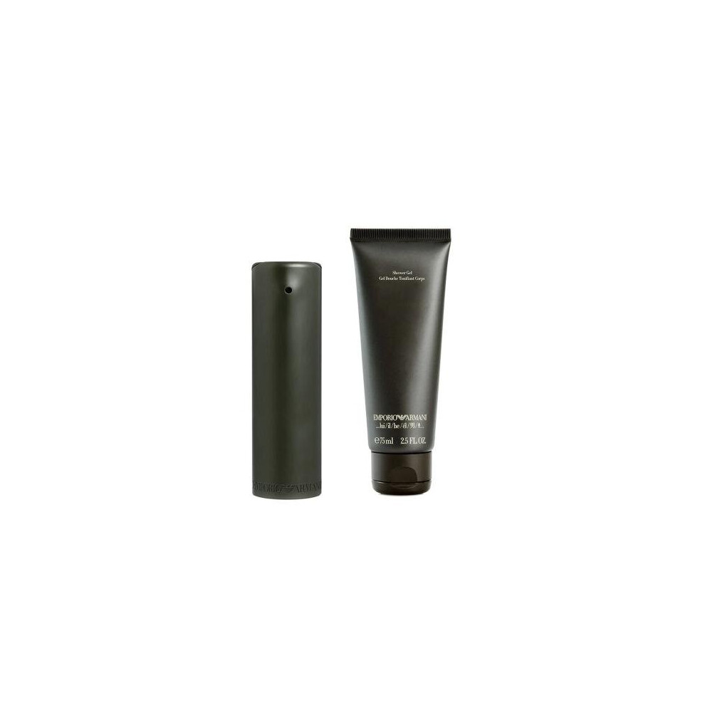 Armani Emporio 2 Pcs Set For Men: 1 Oz Eau De Toilette Spray + 2.5 Shower Gel (Hard Box)