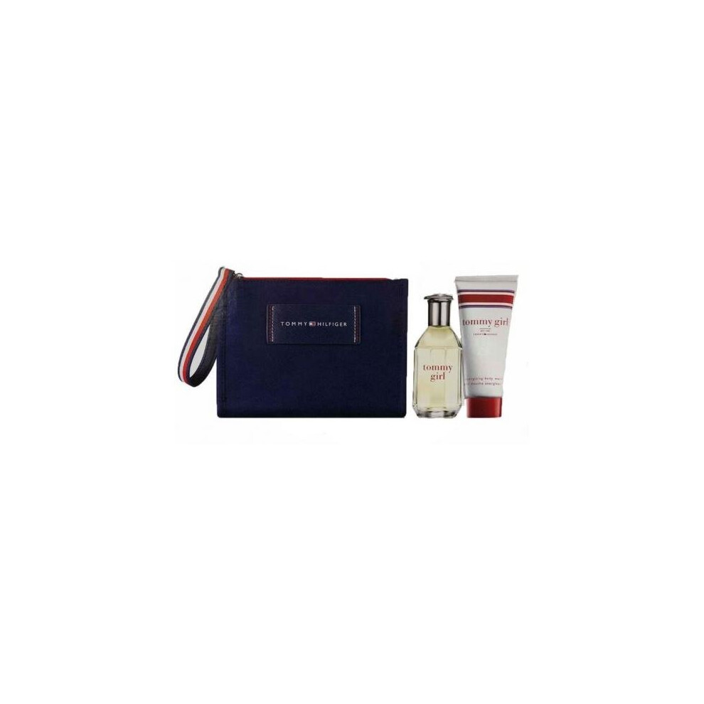 Tommy Girl 3 Pcs Set: 1.7 Edt Sp + 3.4 Body Wash + Cosmetic Bag (Hard Box)