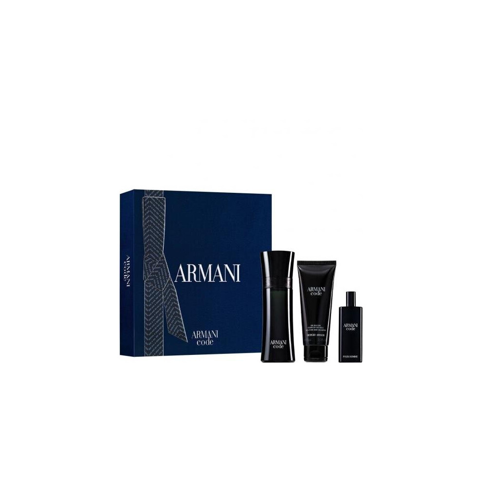 Armani Code 3 Pcs Set For Men: 2.5 Eau De Toilette Spray + 0.5 Eau De Toilette Spray + 2.5 Shower Gel (Hard Box)