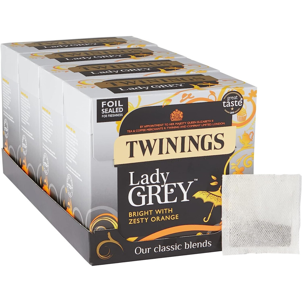 Twinings Lady Grey Tea 400 Bags (Multipack of 4 x 100 Tea Bags)