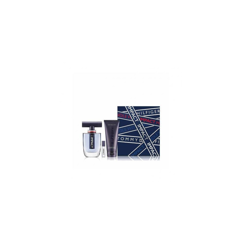 Tommy Hilfiger Impact 3 Pcs Set: 3.4 Eau De Toilette Spray + 0.14 Eau De Toilette Spray + 3.4 Face Moisturizer (Hard Box)