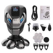 5 IN 1 4D Men's Rechargeable Bald Head Electric Shaver 7 Floating Cutter Beard Nose Ear Hair Trimmer