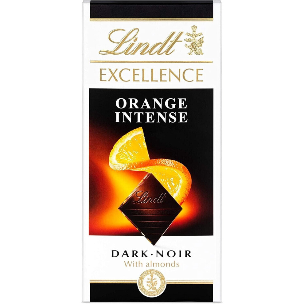 Lindt Excellence Dark Orange Chocolate Bar, 100g