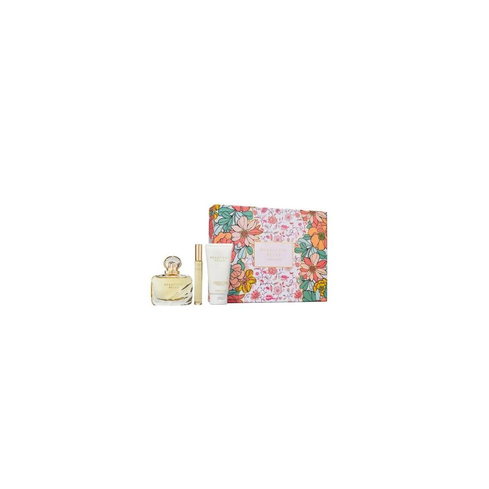 Beautiful Belle 3 Pcs Set: 1.7 Eau De Parfum Spray + 2.5 Refreshing Body Lotion + 0.2 Oz Eau De Parfum Travel Spray (Hard Box)