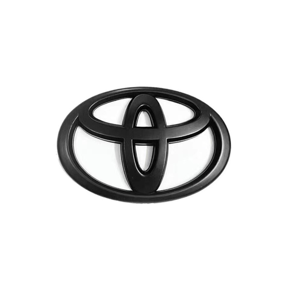 (Matte Black, 14cm*10cm) Toyota Steering Wheel Front Rear Logo Emblem