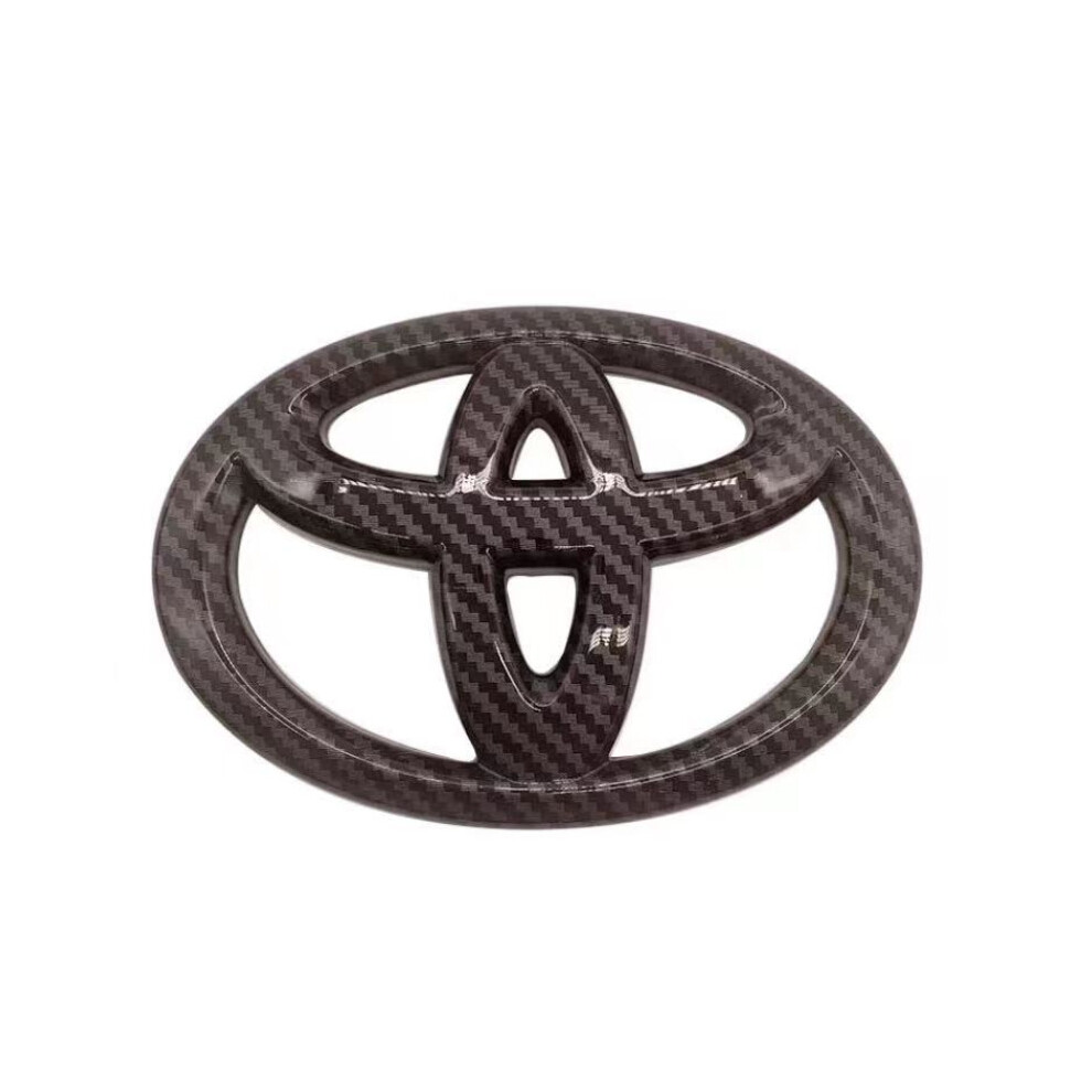 (Carbon, 13cm*9cm) Toyota Steering Wheel Front Rear Logo Emblem