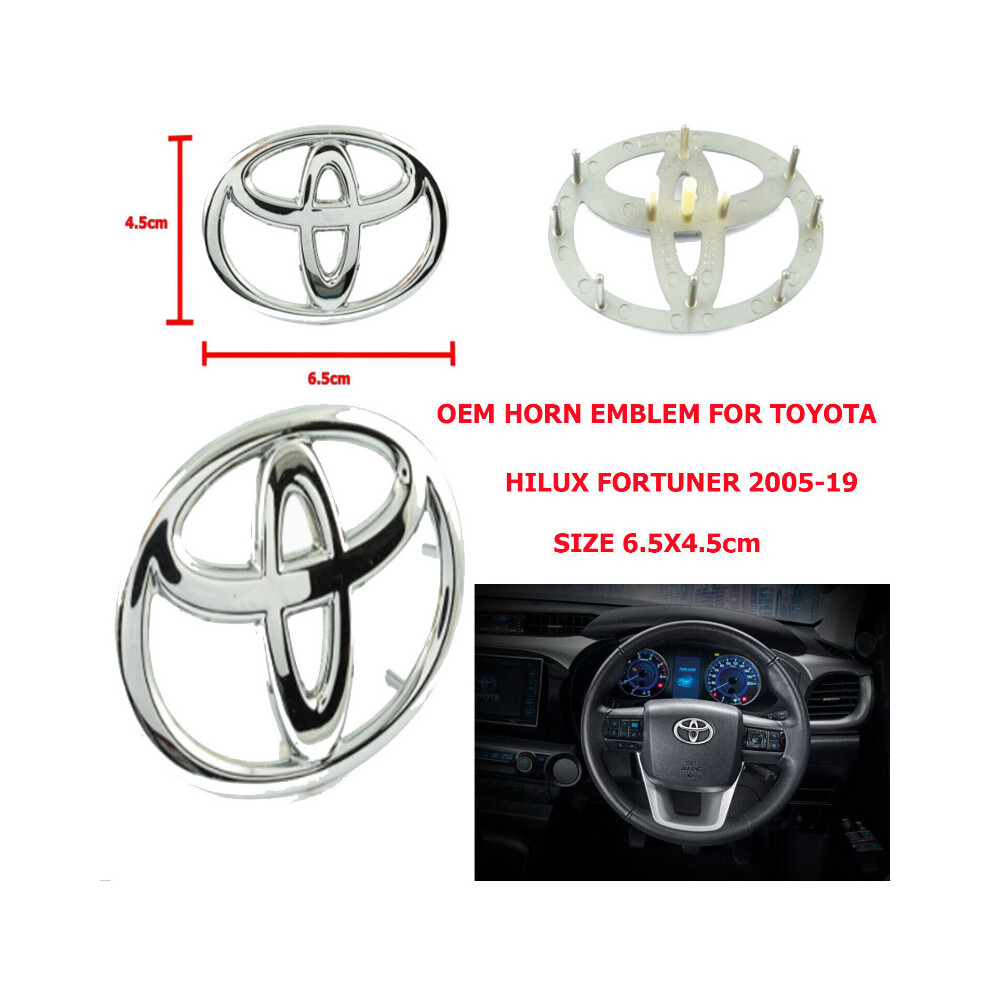 Steering Wheel Bagde Emblem For Toyota Hilux Fortuner 2005-19 5601103441599