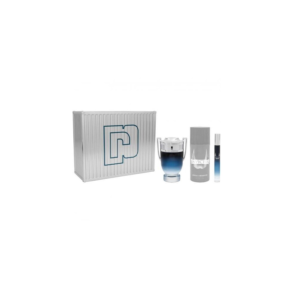 Paco Invictus Legend 3 Pcs Set For Men: 3.4 Eau De Parfum Spray + 2.5 Deodorant Spray + 0.33 Eau De Parfum