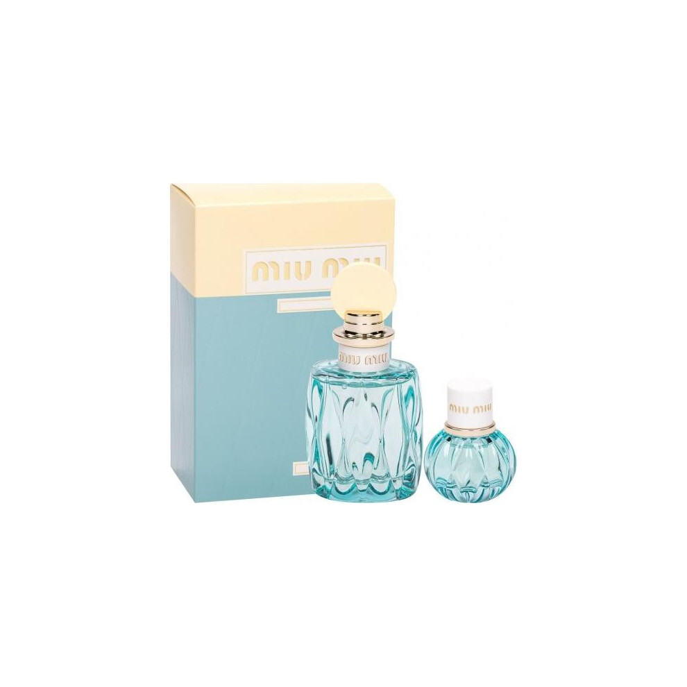 Miu Miu L'Eau Bleue 2 Pcs Set: 3.4 Eau De Parfum Spray + 0.67 Eau De Parfum Spray (Travel)