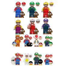 (Style G 14pcs) 14Super Mario Luigi Peach Princess Mushroom Mini Figures Building Blocks Characters Fits Lego Kids Best Gift
