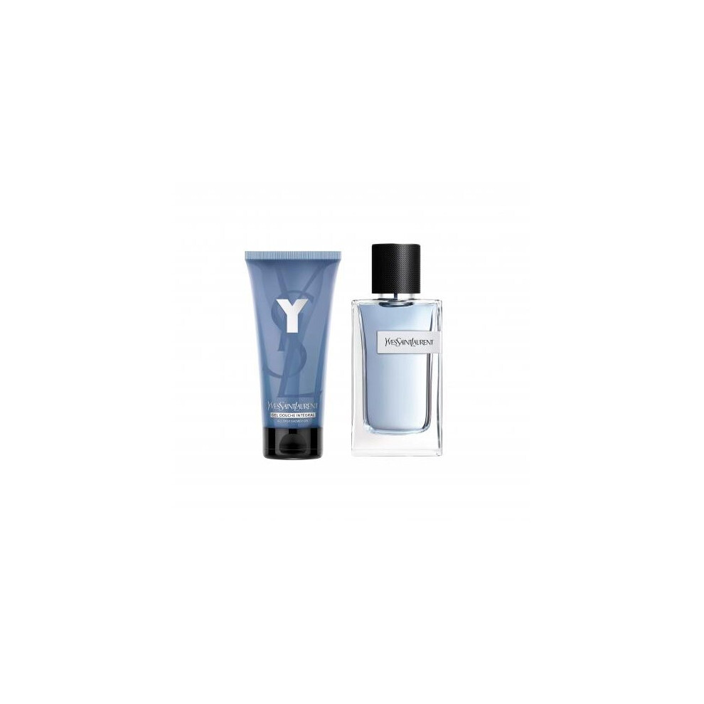 Y" By Ysl 2 Pcs Set For Men: 3.4 Eau De Toilette Spray + 1.6 Shower Gel (Travel Set)