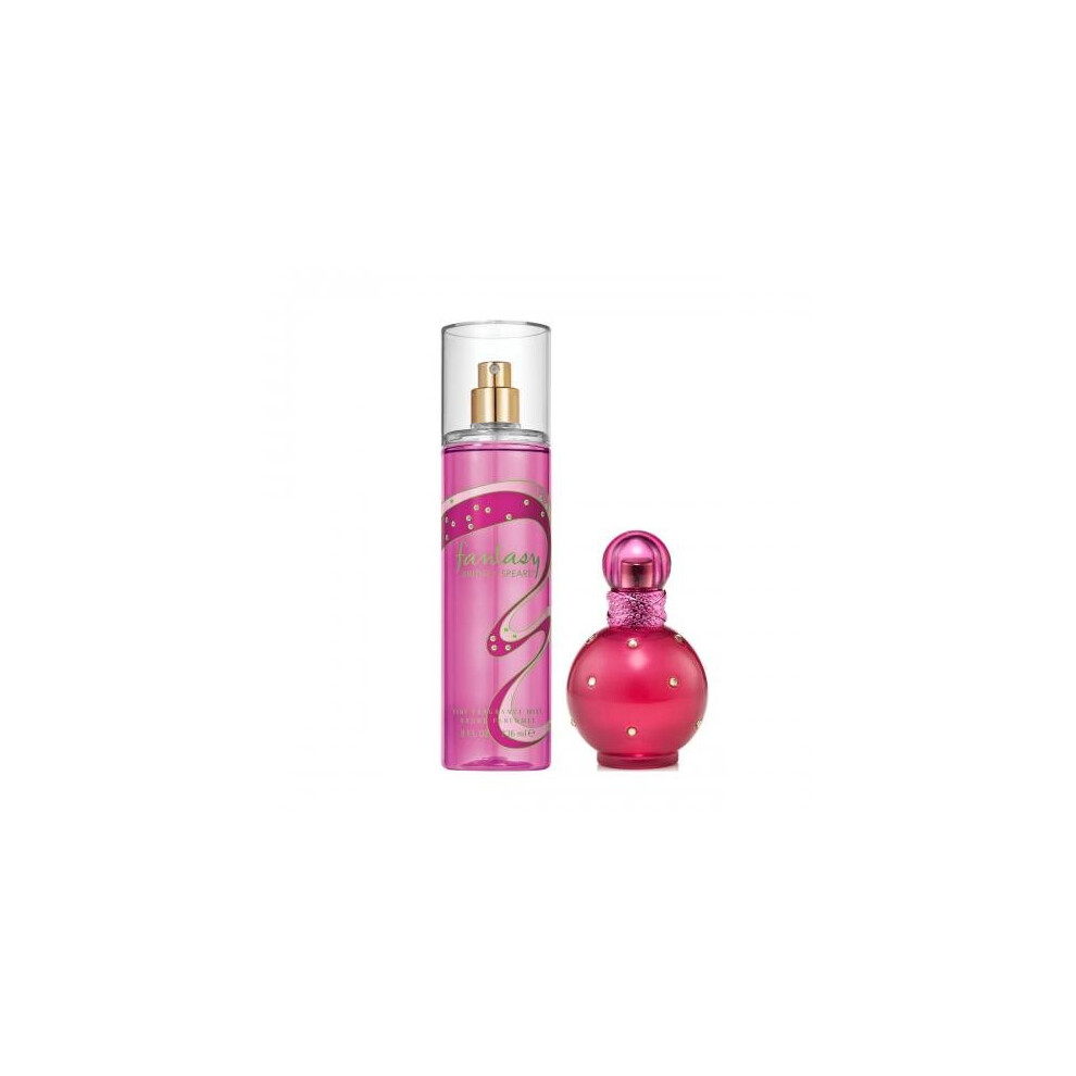 Fantasy 2 Pcs Set: 1 Oz Eau De Parfum Spray + 8 Oz Fine Fragrance Mist (Window Box)