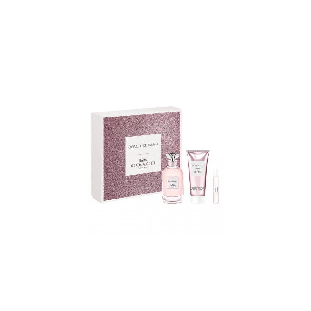 Coach Dreams 3 Pcs Set: 3 Oz Eau De Parfum Spray + 3.3 Body Lotion + 0.25 Eau De Parfum Spray