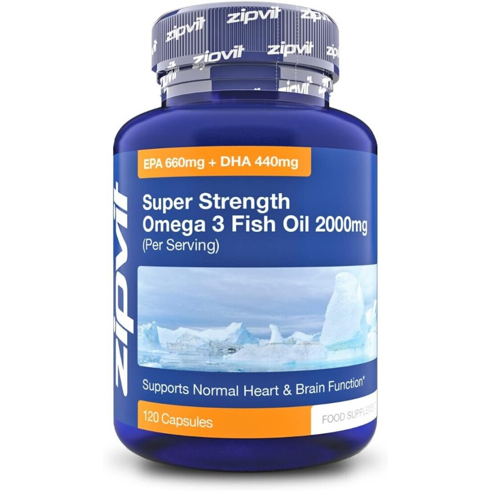 Omega 3 Fish Oil 2000mg, EPA 660mg DHA 440mg per Daily 120 Capsules