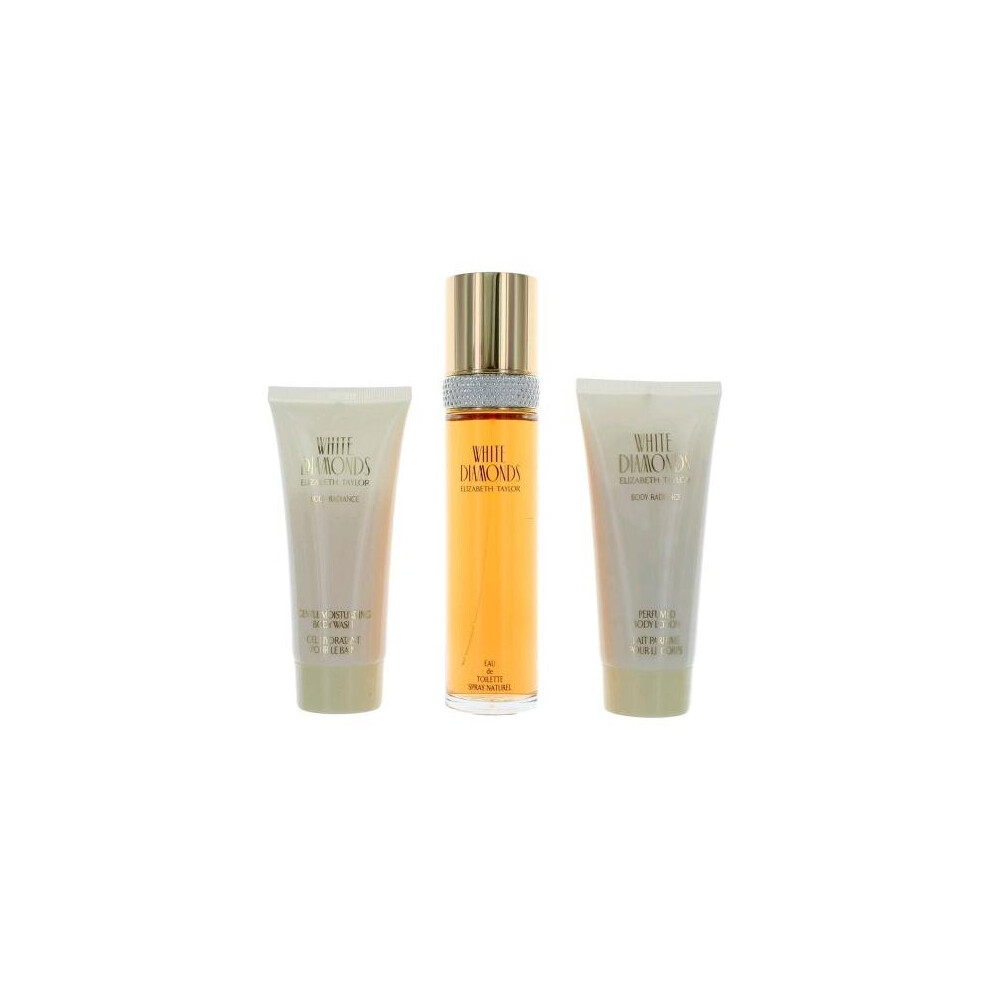 White Diamonds 3 Pcs Set: 3.4 Eau De Toilette Spray + 3.3 Body Lotion + 3.3 Body Wash