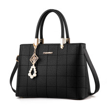 (Black) Women Handbag Shoulder Bag Fashion Ladies PU Leather Tote Bag