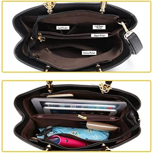 (Grey) Women Handbag Shoulder Bag Fashion Ladies PU Leather Tote Bag 2