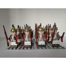 (Style D 16pcs) 16pcs Napoleonic Wars building block boy British Swiss Dutch Italian cavalry light infantry mini toy