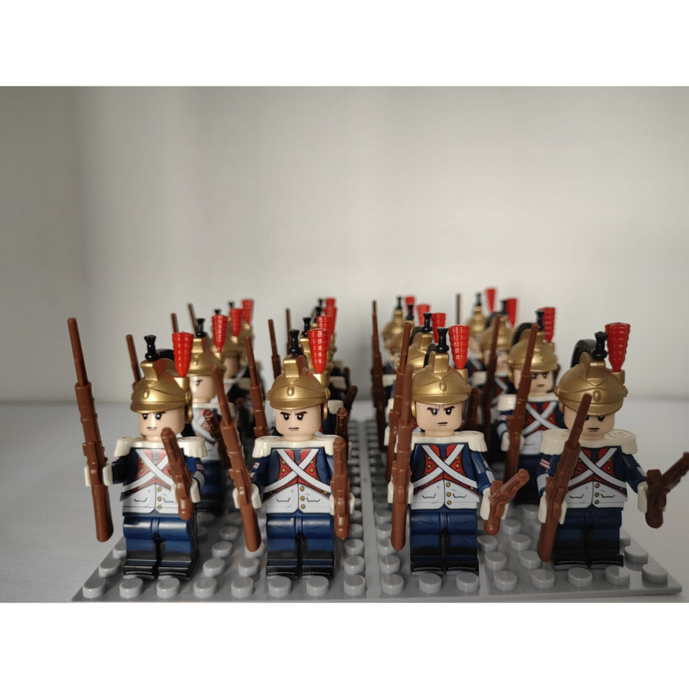 (Style F 16pcs) 16pcs Napoleonic Wars building block boy British Swiss Dutch Italian cavalry light infantry mini toy