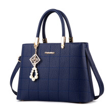 (Navy Blue) Women Handbag Shoulder Bag Fashion Ladies PU Leather Tote Bag