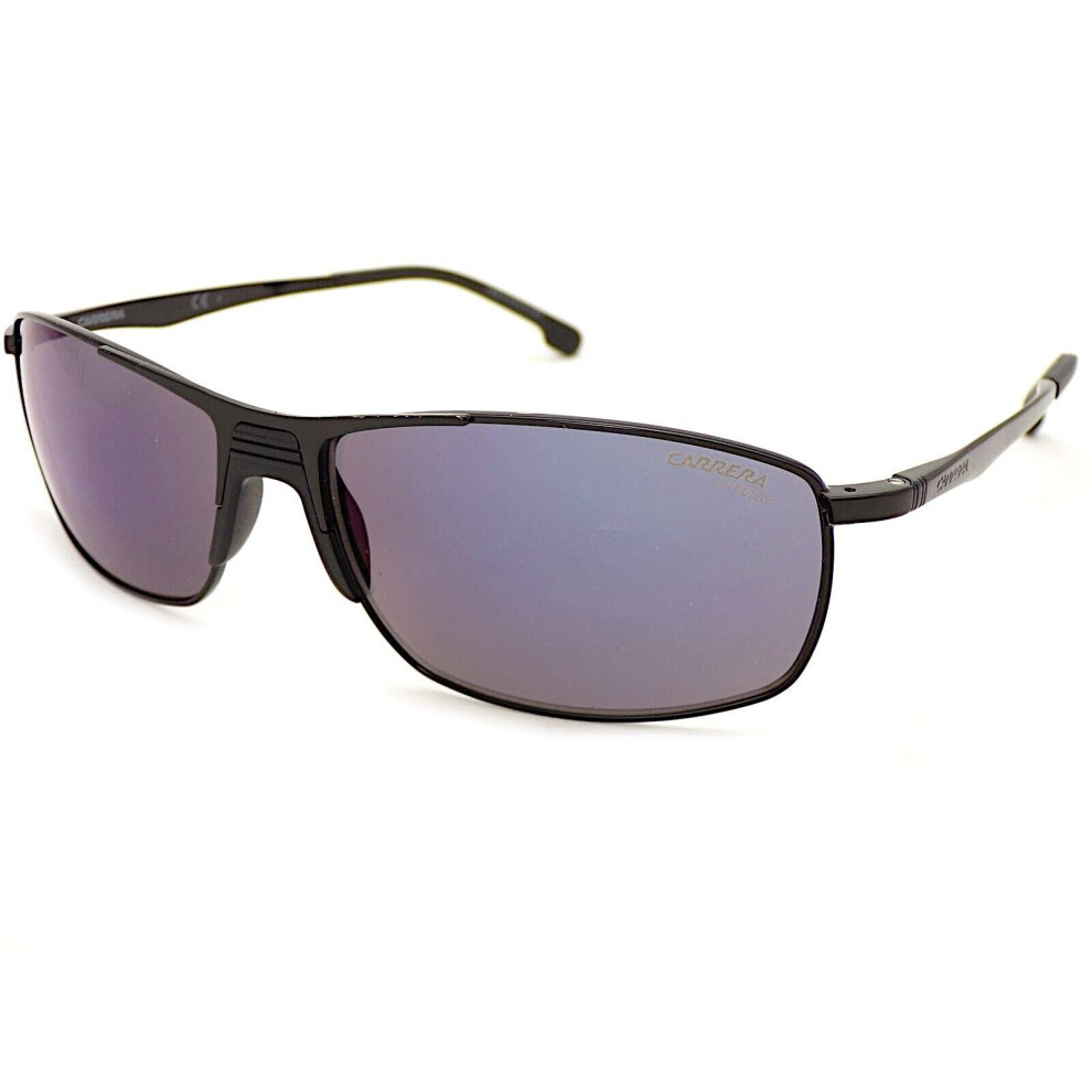 Carrera Sunglasses Shiny Matte Black With Blue Mirrored Cat.3 Lenses 8039/S 807