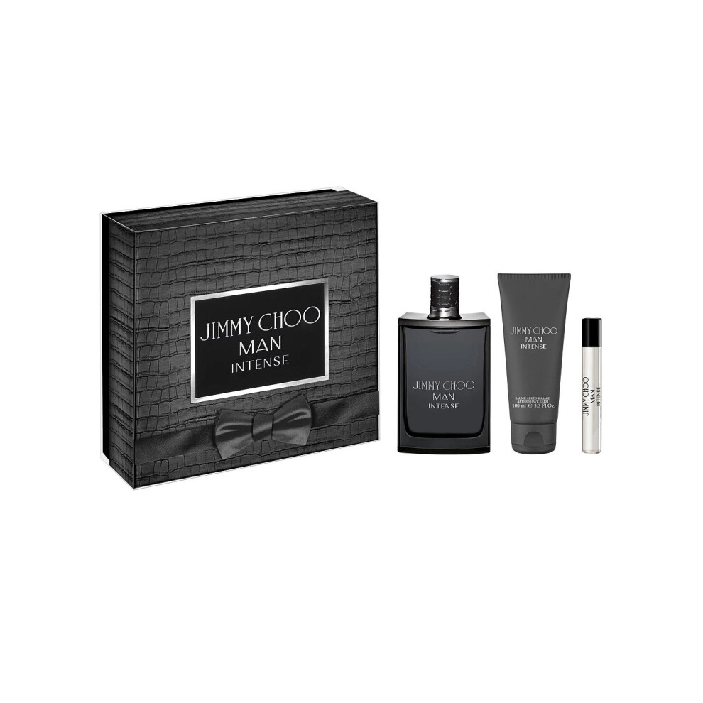 Jimmy Choo Man Intense 3 Pcs Set: 3.3 Eau De Toilette Spray + 0.25 Oz Eau De Toilette Spray + 3.3 After-Shave Balm