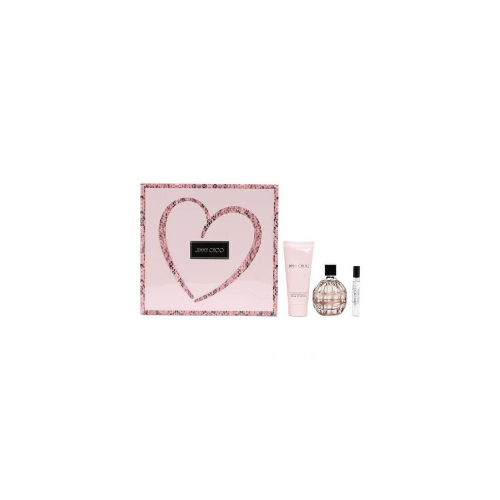 Jimmy Choo 3 Pcs Set For Women: 3.4 Eau De Parfum Spray + 0.25 Eau De Parfum Spray + 3.4 Body Lotion