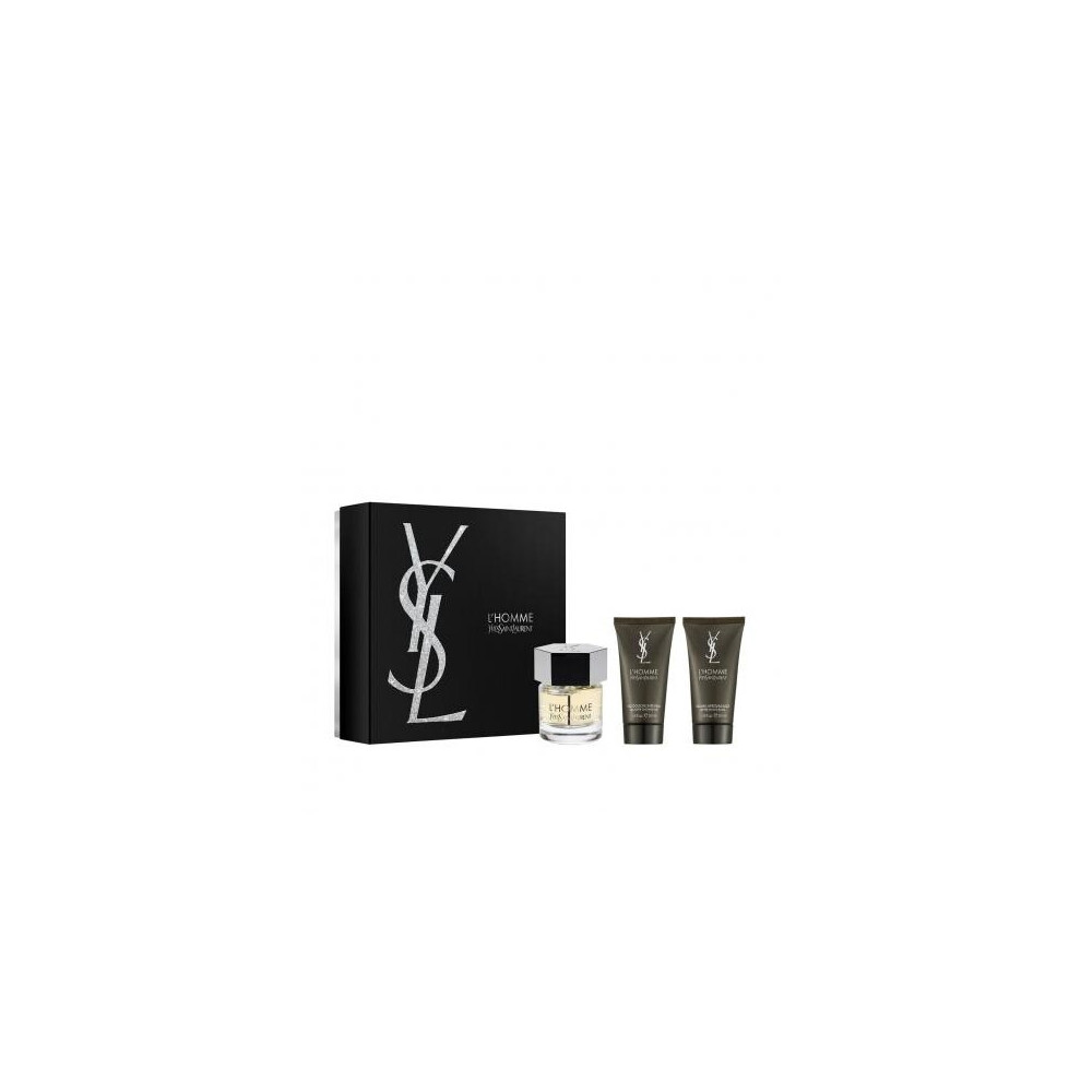 Ysl L'Homme 3 Pcs Set: 2 Oz Edt Sp + 1.6 Showe Gel + 1.6 After Shave Balm