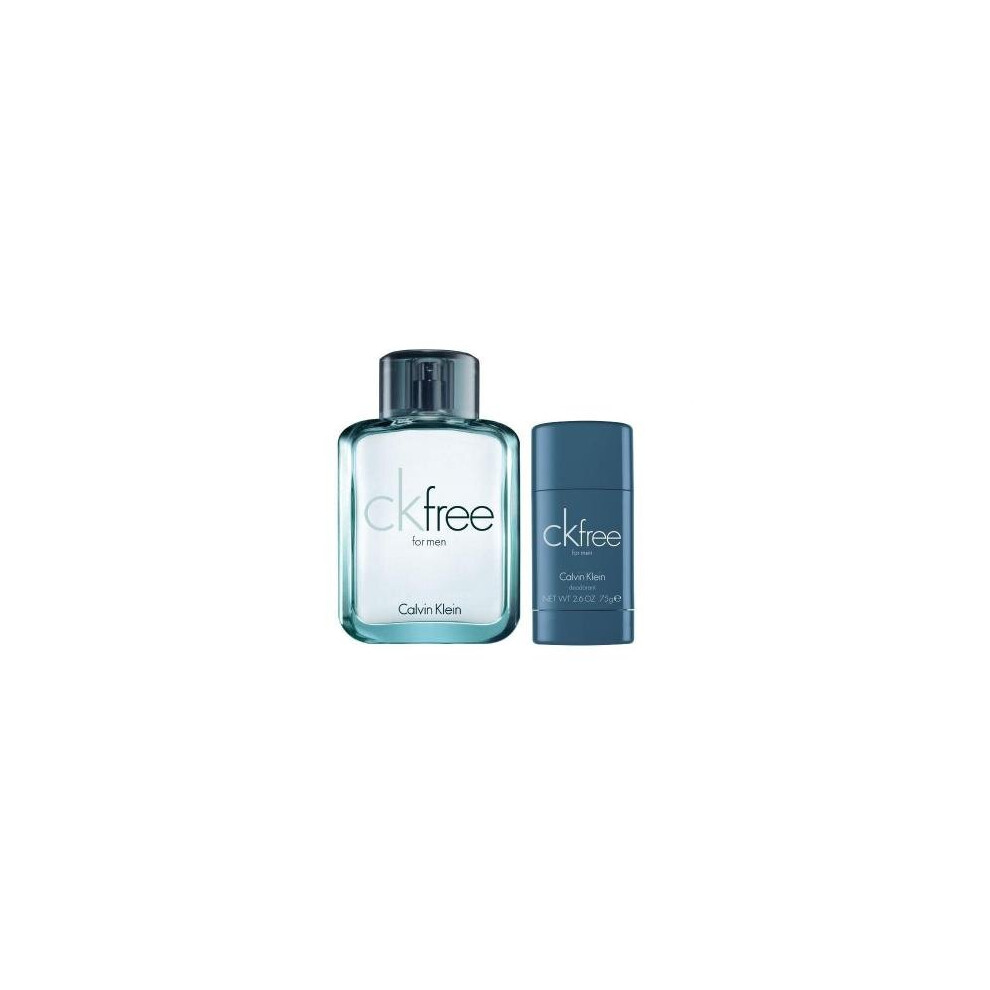 Ck Free 2 Pcs Set For Men: 3.4 Edt Sp + 2.6 Deodorant Stick