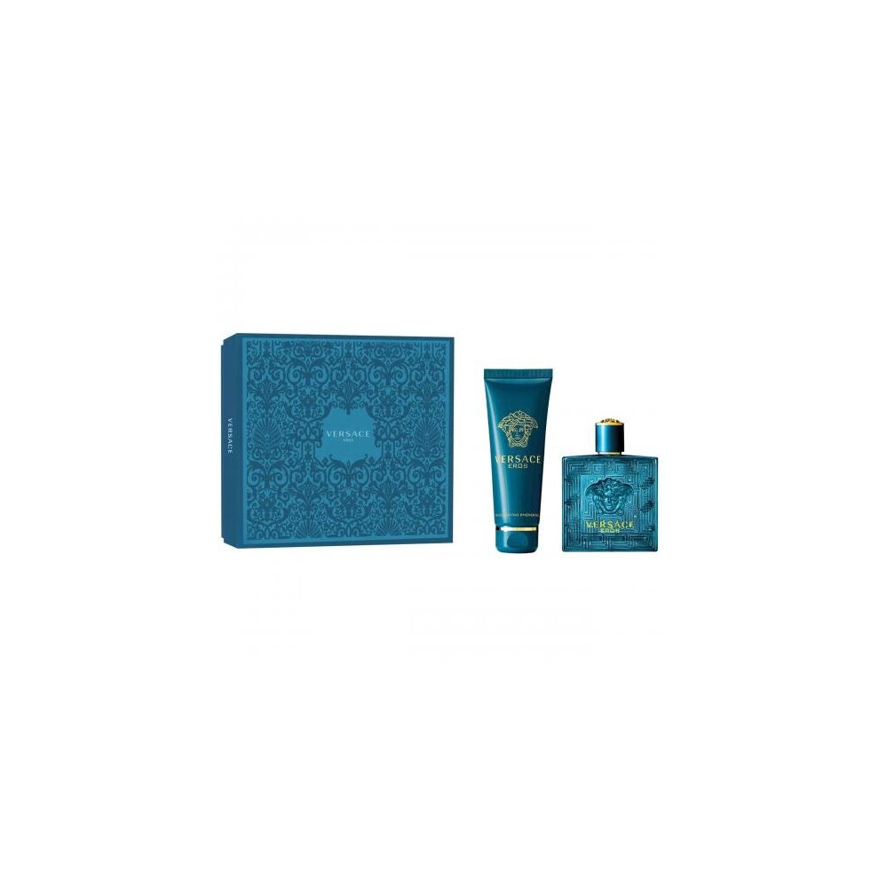 Versace Eros 2 Pcs Set For Men: 3.4 Eau De Toilette Spray + 5 Oz Invigorating Shower Gel (Hard Box)