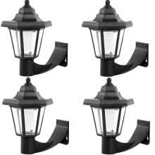 (4PCS) 1-4X LED SOLAR POWERED WALL LANTERNS WALL LIGHT LAMP OUTDOOR GARDEN